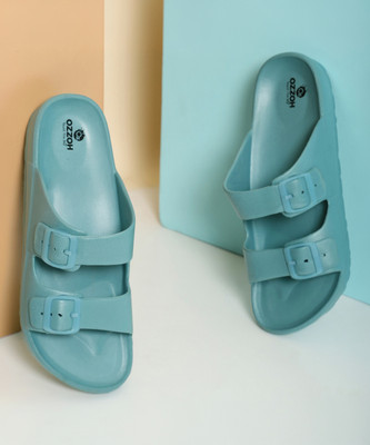 OZZOH Men Slides(Blue , 10)
