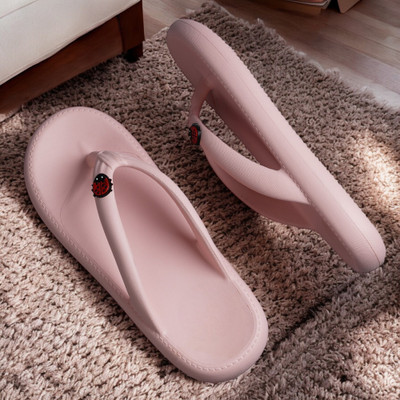 Free Kicks Women Flip Flops(Pink , 8)