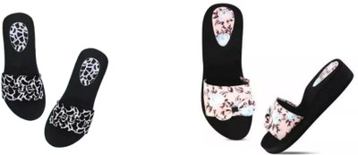BOOMBEAUTY Women Flip Flops(Multicolor , 6)