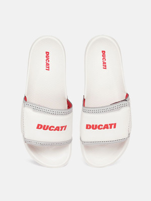 DUCATI Men Slides(White , 8)