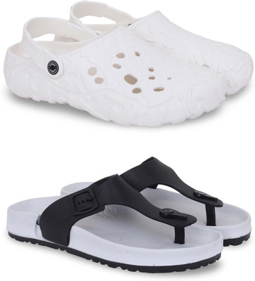 Pampy Angel Men Slippers(White, Grey, Black , 9)