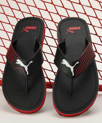 PUMA Men Flip Flops(Black, Red, White , 6)