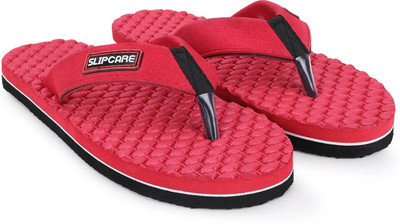 SLIPCARE Women Ortho Care Orthopedic Diabetic Lightweight Daily Use House Slippers for Women Flip Flops(Red , 8)