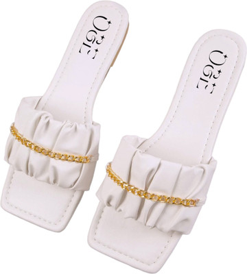 Odds And Ends Women Slides(White , 7)
