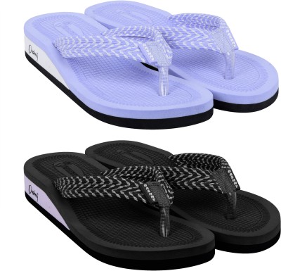 Dashny Women EXTRA SOFT HEEL Ortho Care Orthopaedic Comfort Slippers For Women & Girls Flip Flops(Purple, Black 3)
