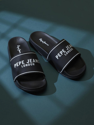 Pepe Jeans Men Slides(Black , 6)