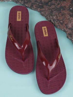 Action Plus Women Flip Flops(Maroon , 7)