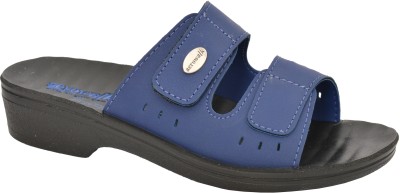 aerowalk Women Slides(Blue , 4)