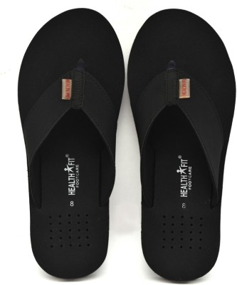 HealthFit Men Flip Flops(Black , 11)