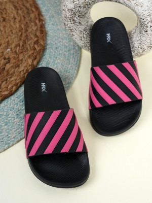 HRX by Hrithik Roshan Women Slides(Black , 6)