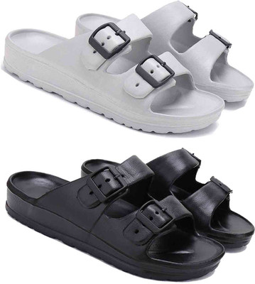 ORICUM Men Slides(Black, White , 8)