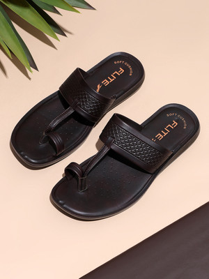 FLITE Men Flip Flops(Brown, Brown , 6)