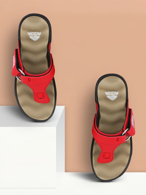 Adda Women Flip Flops(Beige, Red , 4)