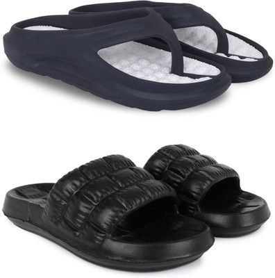 KAPYANSH Men Slippers(Black, Black , 7)