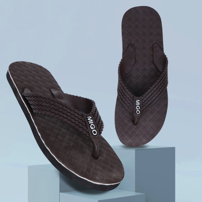 MIGOLITE Men MIGO Mens Stylish Anti Slip Flip Flops Soft, Durable & Lightweight Flip Flops(Brown , 10)