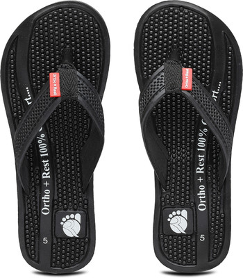 Ortho + Rest Women Women Orthopedic Doctor Soft Slipper | Pregnancy Non-Slip | Diabetic | Daily Use Slippers(Black , 7)