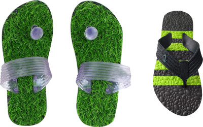 skyflip Men Slides(Green, Black , 10)