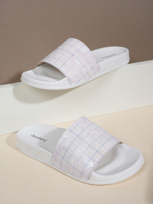 Dressberry Women Slides(White , 6)