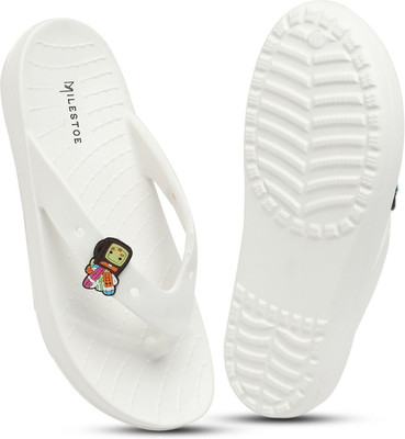 MILESTOE Women Slippers(White , 8)