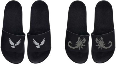 nvisan Men Slides(Grey, Black , 10)