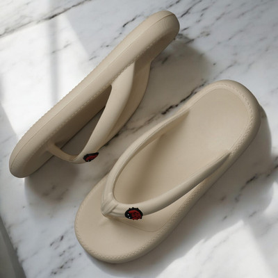 house of common Women Flip Flops(Off White , 6)