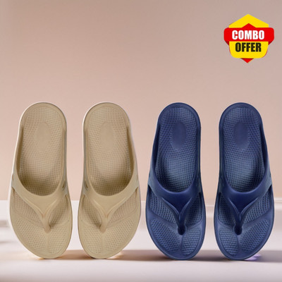 ventus Men Flip Flops(Blue, Beige , 7)