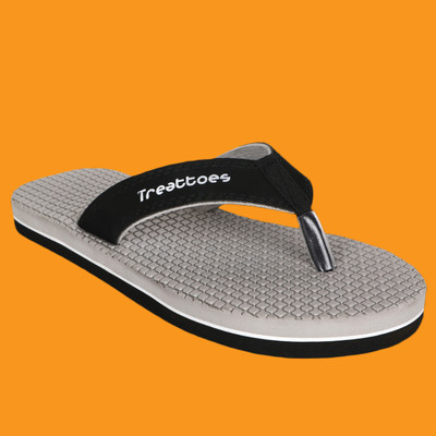 TREATTOES Men Ortho Care Orthopaedic Diabetic Men House Slipper Comfortable Flip-Flop Boy Flip Flops(Grey , 9)