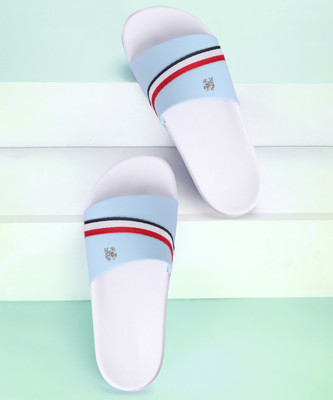 Foot Print Men Slides(Blue , 8)