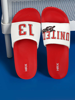 HRX by Hrithik Roshan Men Slides(Red, White , 9)