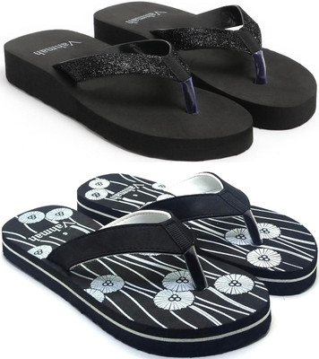 VAHMAH Women Slippers(Black, Black , 5)
