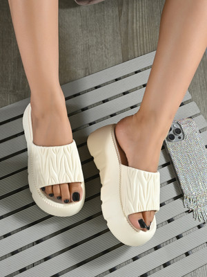 Doctor Health Super Soft Women Newly Launch | Classic Ultra Soft | Cushion | Comfortable|Premium|Stylish|Trendy Slides(Off White , 6)