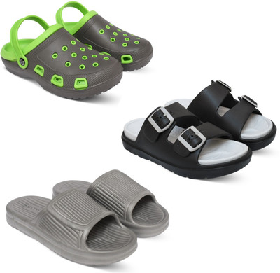 Acorn Men Slides(Green, Grey, Grey , 7)