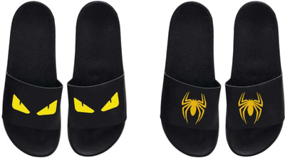 nvisan Men Slides(Black , 8)