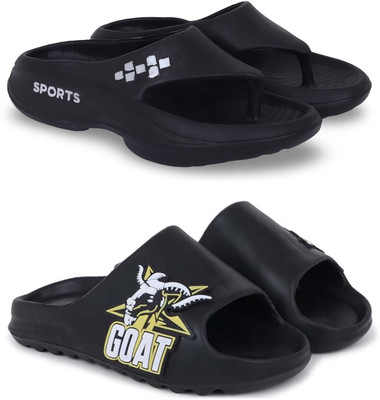 Pampy Angel Men Slippers(Black, Black , 7)