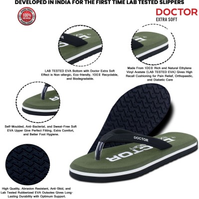 DOCTOR EXTRA SOFT Men Flip Flops(Black , 13)