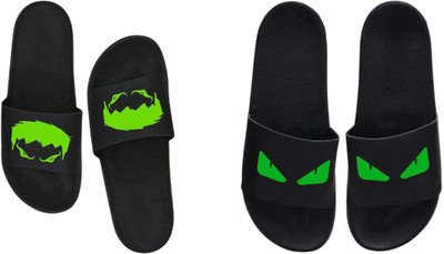 nvisan Men Slides(Green, Black , 6)
