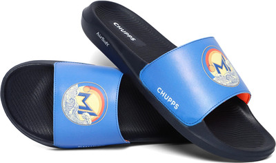 Chupps Men X Mi Surge Blue & Navy Slides Soft Lightweight Flip Flops For Slides(Blue , 7)