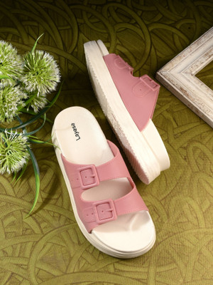 Layasa Women Flip Flops(Pink , 4)