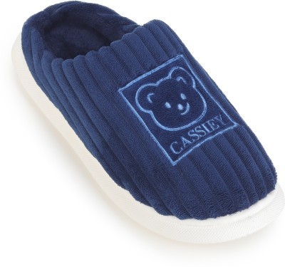 Cassiey Men Unisex-Adult's Indoor Winter Fur Slipper For Men /Women Slippers(Navy , 8)