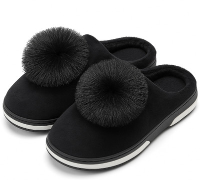 NAT Women Flip Flops(Black , 4)