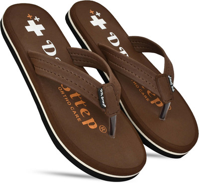 DR STTEP Men Orthopedic Slippers for Men Comfort Fit Soft Cushion Lightweight Slippers(Brown , 6)