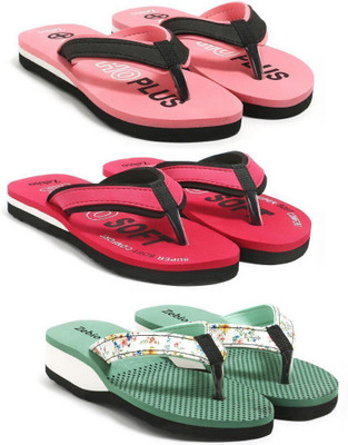 zebio Women Womens Soft Ortho Slippers | Daily Use Anti-Skid Ladies Flip Flops Slippers(Pink, Red, Black, Green , 7)