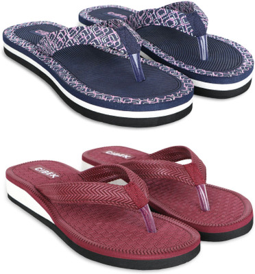 CIBEK Women Doctor step with cibek comfortable extra soft daily wear women slipper pack of 2 Flip Flops(Multicolor , 6)