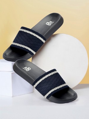 P R SHOES Men Slides(Navy , 10)