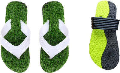 skyflip Men Slides(Green, White , 10)