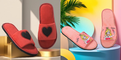 Y key Women Flip Flops(Pink, Red , 6)