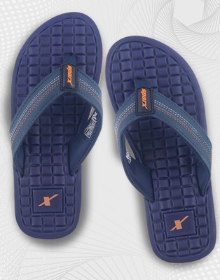 Sparx Men Flip Flops(Navy, Tan , 8)