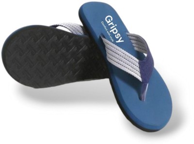 Gripsy Men Slippers(Blue, Grey , 6)