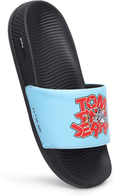 yoho Men Slides(Blue, Black , 10)