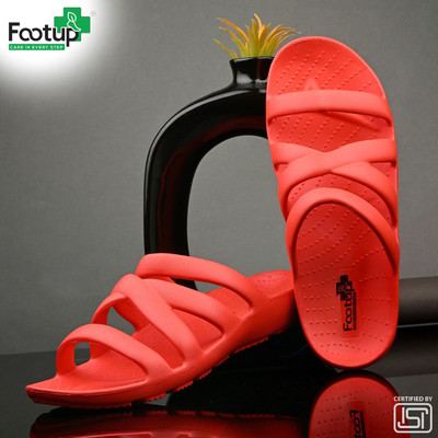 Footup Women Super Soft|Orthopedic|Comfortable|Lightweight|Diabetic Flip Flops(Red , 6)